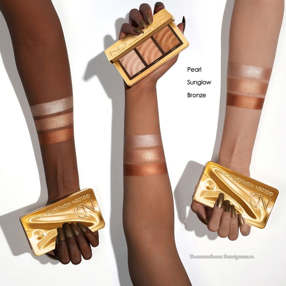 Natasha Denona Golden Highlighter Trio Summer 2024 - Swatches