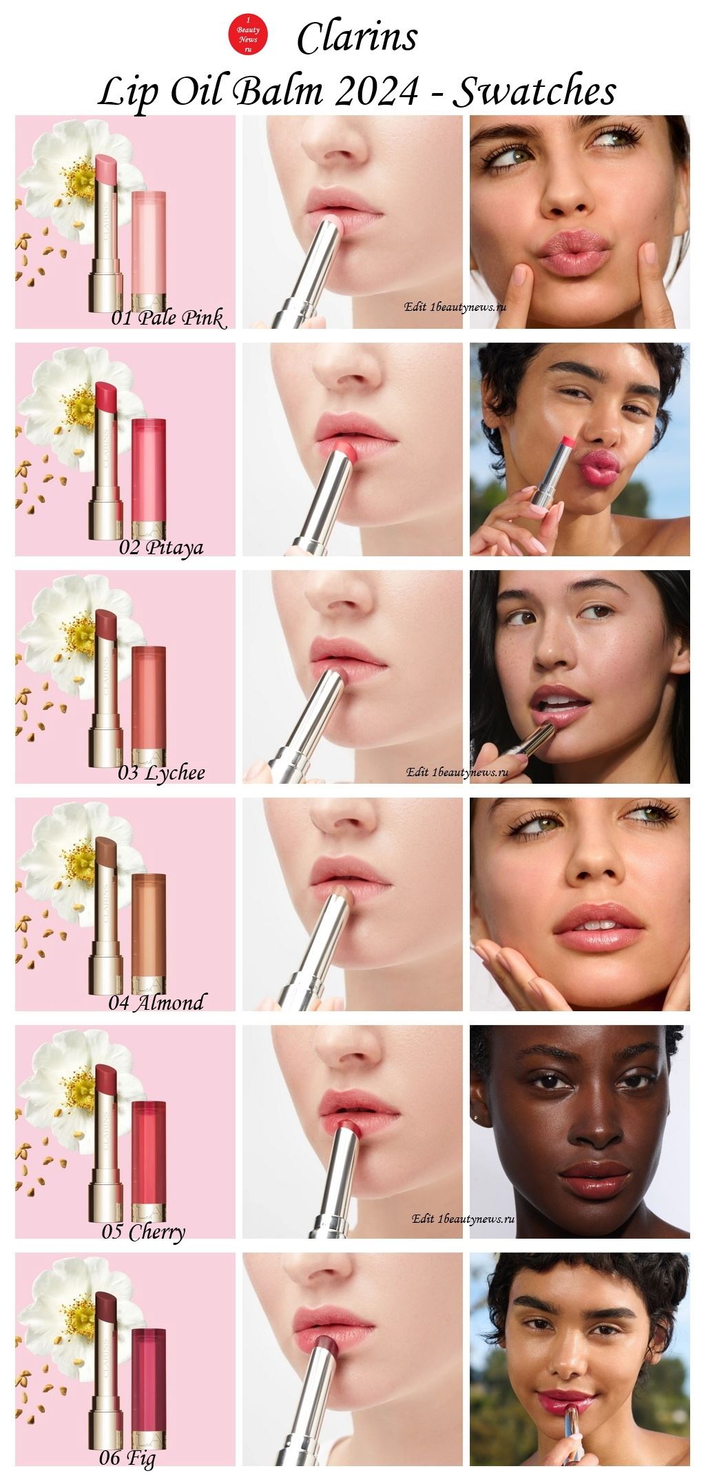 Clarins Lip Oil Balm 2024 - Swatches