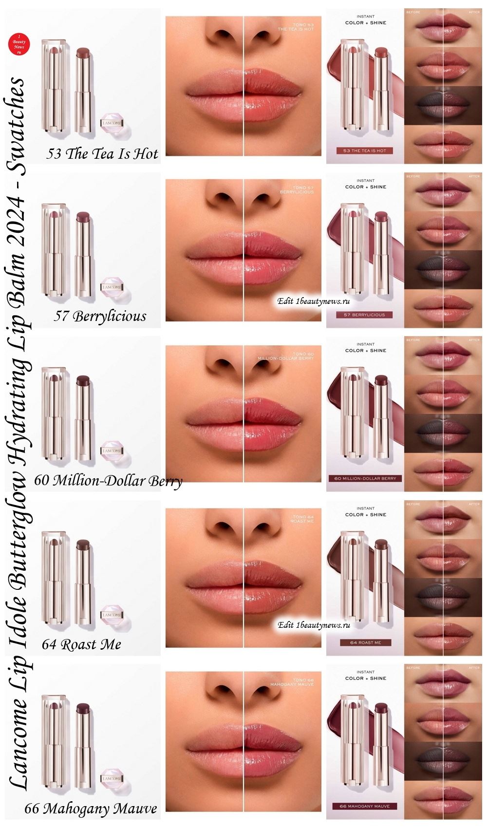 Lancome Lip Idole Butterglow Hydrating Lip Balm 2024 - Swatches