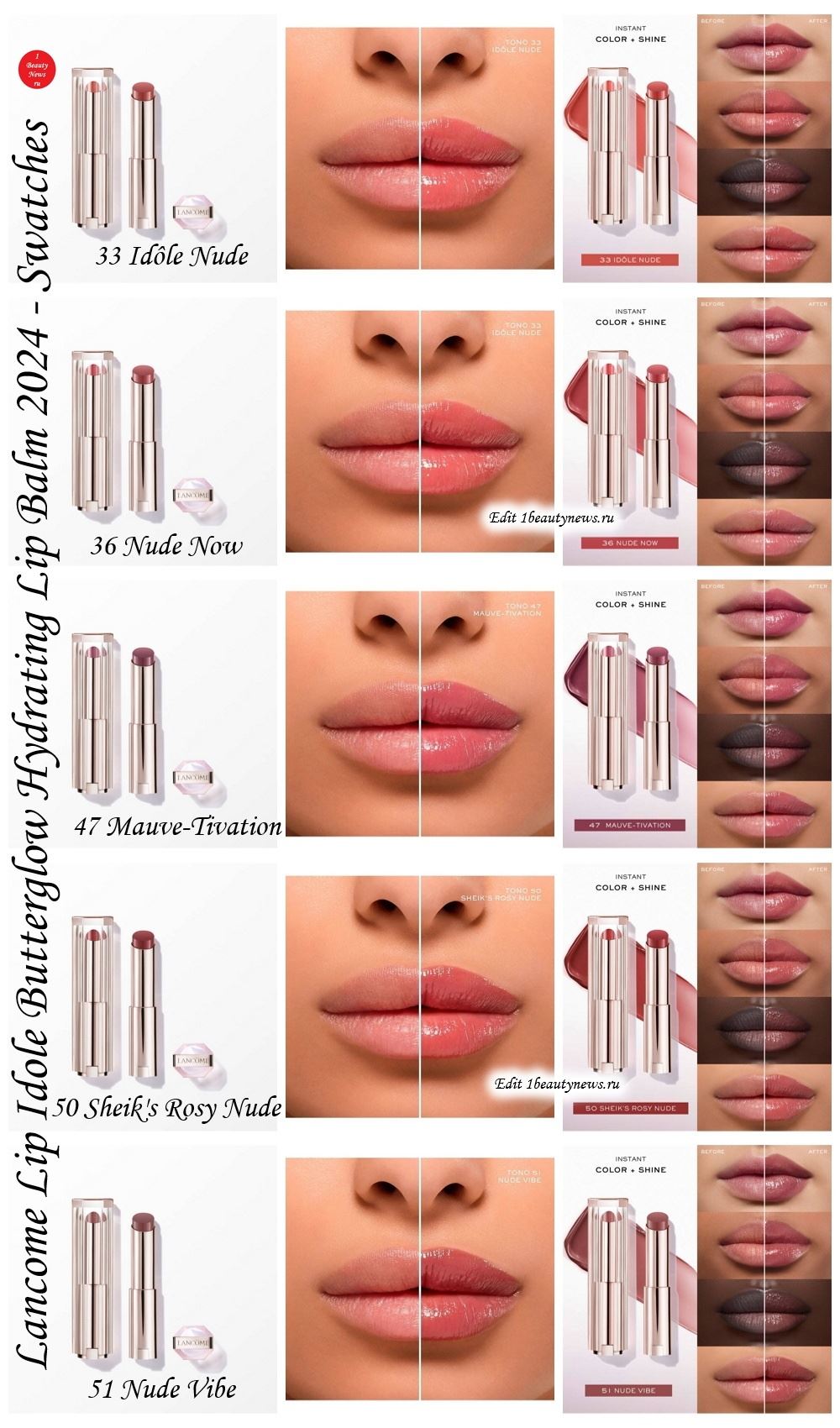 Lancome Lip Idole Butterglow Hydrating Lip Balm 2024 - Swatches